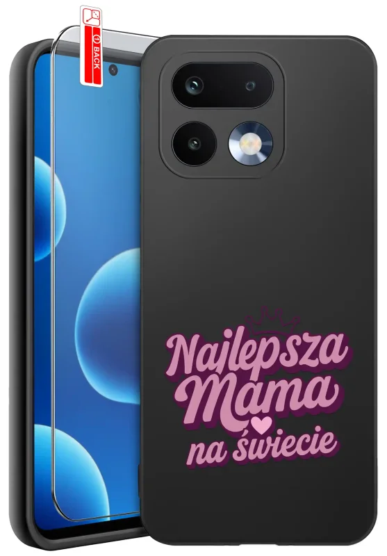 Etui dla Mamy do Realme 16 Pro 5G z napisem Najlepsza Mama Na Świecie oraz szkło hartowane 9H w zestawie