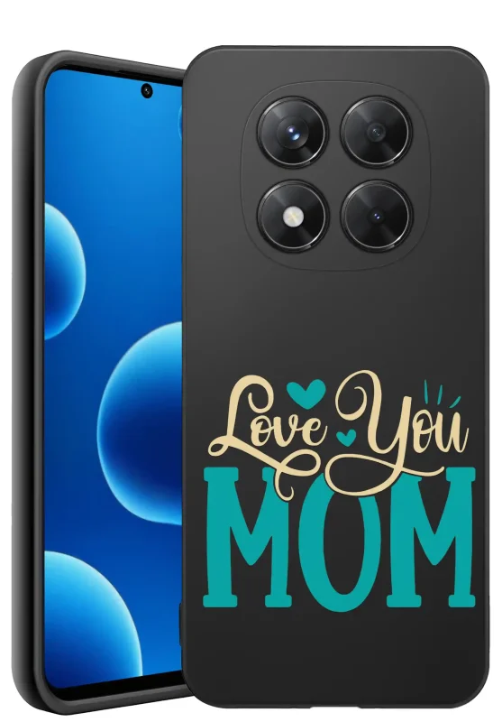 Etui dla Mamy do Xiaomi Redmi Note 14 Pro 5G z nadrukiem Love You Mom: czarne matowe wykończenie