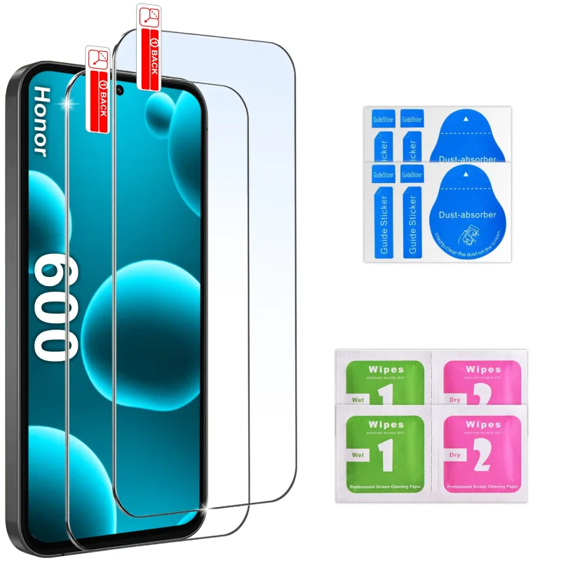 2 szkła hartowane do Honor 600 z zestawami do montażu