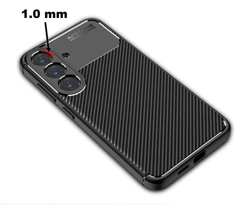 Podwyższony rant 1.0 mm wokół aparatu w etui carbon do Samsung Galaxy A37 5G
