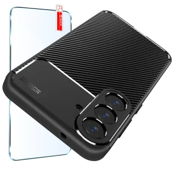 Etui do Samsung Galaxy A37 5G carbon ze szkłem