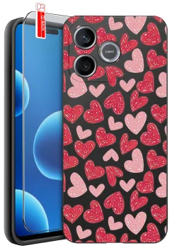 Etui do Honor 600 Lite różne wzory walentynkowe ze szkłem