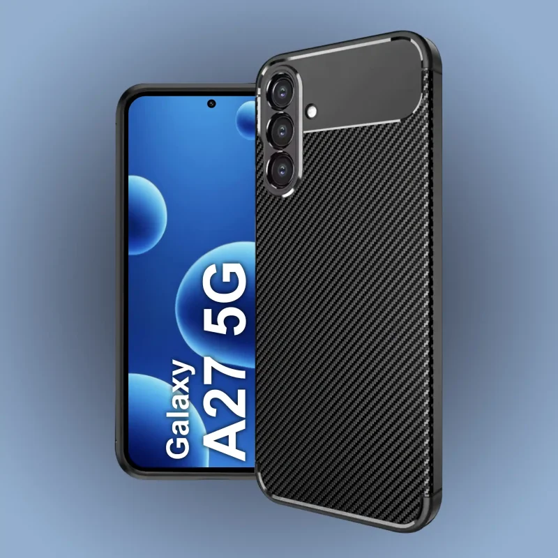 Czarne etui carbon TPU do Samsung Galaxy A27 5G