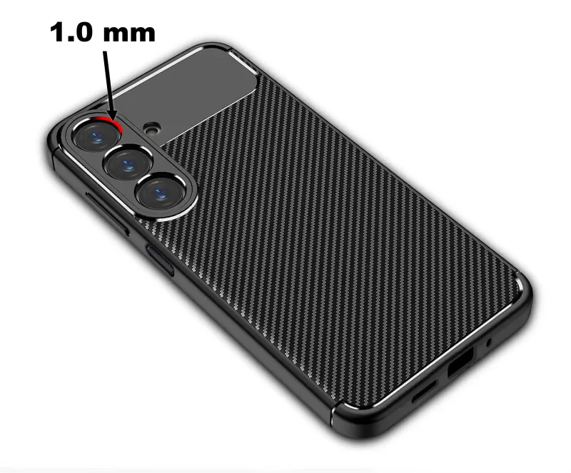 Podwyższony rant 1.0 mm wokół aparatu w etui carbon do Samsung Galaxy A27 5G