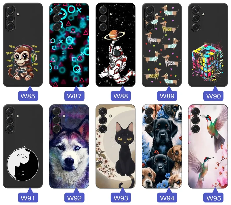 Wzorzyste etui do Samsung Galaxy A27 5G: motywy zwierząt, roślin, postaci i nowoczesnych ilustracji w intensywnych kolorach