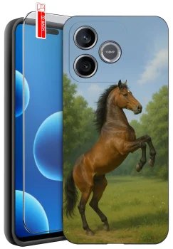Etui do Honor 600 Lite różne wzory z koniem ze szkłem