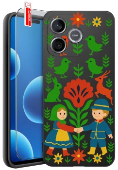 Etui do Honor 600 Lite różne wzory ludowe ze szkłem