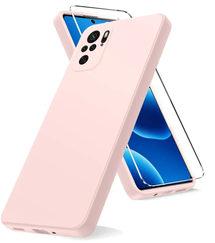 Elastyczne etui do Xiaomi Redmi Note 10 / 10s w kolorze pudrowo różowym z matową powierzchnią ograniczającą ślady palców