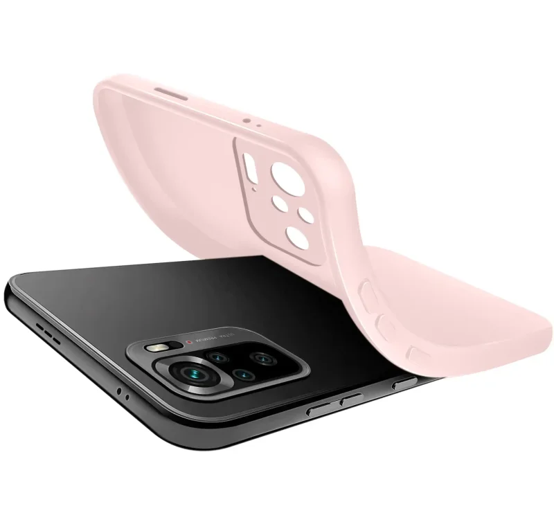 Miękkie, elastyczne pudrowo różowe etui silikonowe do Xiaomi Redmi Note 10 / 10s z matowym wykończeniem