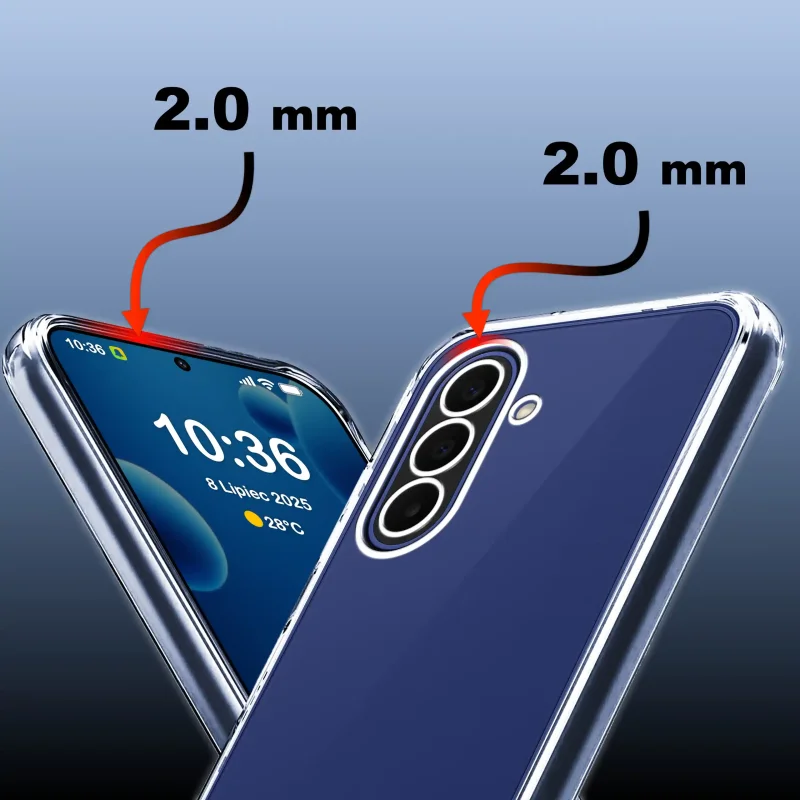 Etui do Samsung Galaxy A27 5G z podwyższonym rantem 2 mm chroniącym ekran i obiektywy