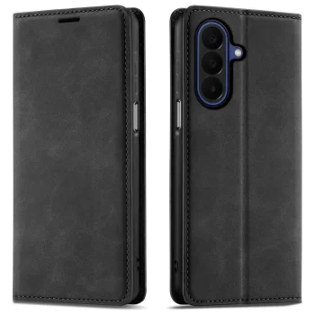 Etui do Samsung Galaxy A27 5G z klapką skórzane Velvet czarne ze szkłem