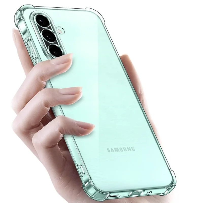 Samsung Galaxy A27 5G w przezroczystym etui ochronnym Anti-Shock z antypoślizgową powierzchnią poprawiającą chwyt
