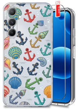 Etui do Samsung Galaxy A25 5G przezroczyste różne wzory wakacyjne ze szkłem