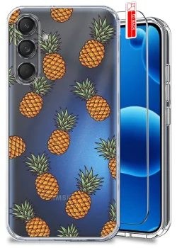 Etui do Samsung Galaxy M55 5G przezroczyste różne wzory wakacyjne ze szkłem