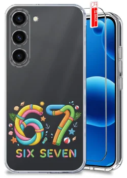 Etui do Samsung Galaxy S23 przezroczyste różne wzory wakacyjne ze szkłem