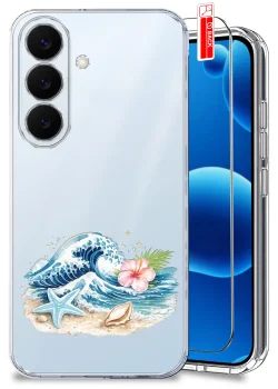 Etui do Samsung Galaxy S26 przezroczyste różne wzory wakacyjne ze szkłem