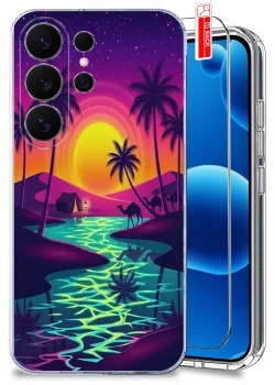 Etui do Samsung Galaxy S26 Ultra przezroczyste różne wzory wakacyjne ze szkłem