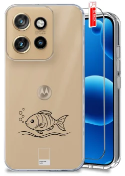 Etui do Motorola Edge 50 Neo przezroczyste różne wzory wakacyjne ze szkłem