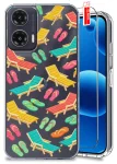Etui do Motorola Moto G35 5G przezroczyste różne wzory wakacyjne ze szkłem