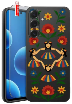 Etui do Samsung Galaxy A27 5G różne wzory ludowe ze szkłem