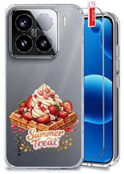 Etui do Xiaomi 15 Pro przezroczyste różne wzory wakacyjne ze szkłem