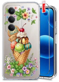 Etui do Xiaomi Redmi 15 4G / 5G przezroczyste różne wzory wakacyjne ze szkłem