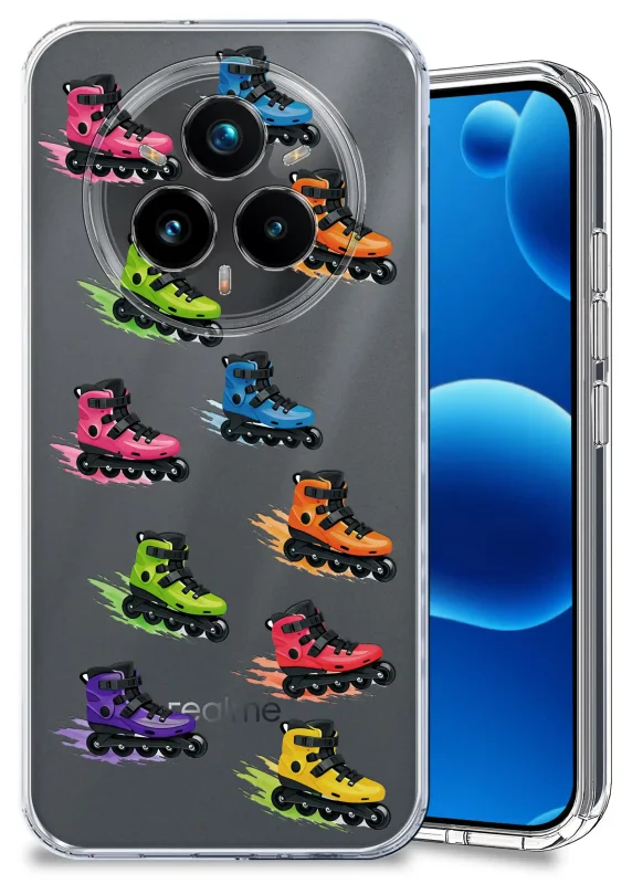 Przezroczyste etui wakacyjne do Realme 14 Pro+ Plus 5G z nadrukiem kolorowych rolek