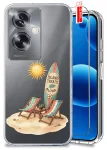 Etui do Oppo A79 5G przezroczyste różne wzory wakacyjne ze szkłem