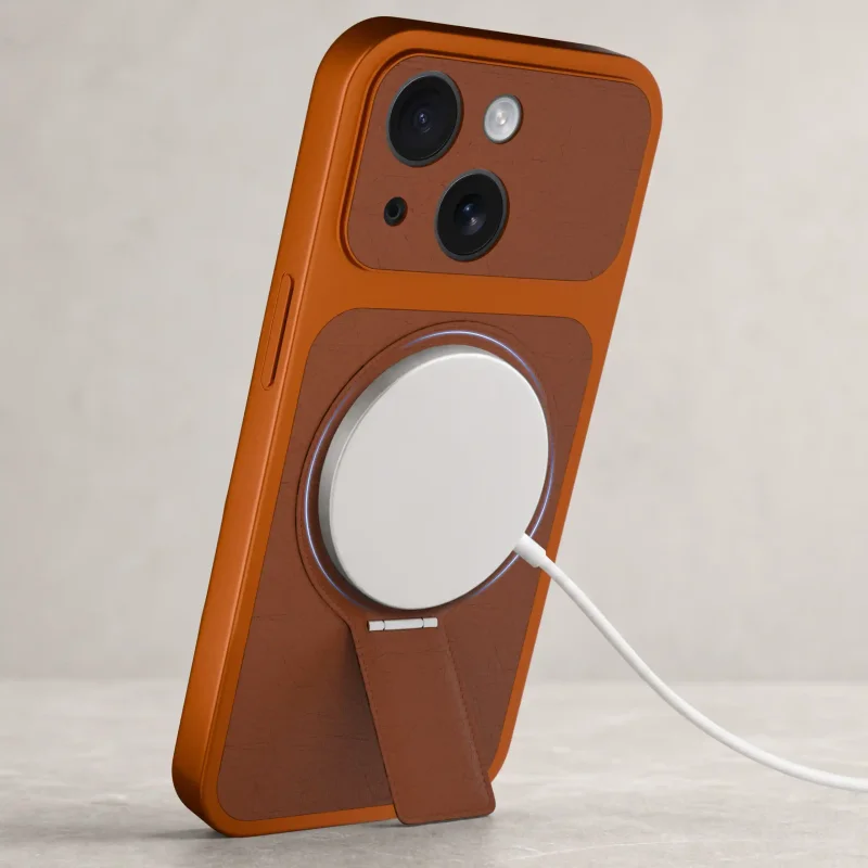 Pomarańczowe etui MagSafe do iPhone 13 / 14 kompatybilne z ładowarką indukcyjną