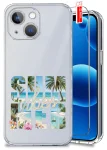 Etui do iPhone 13 / 14 przezroczyste różne wzory wakacyjne ze szkłem