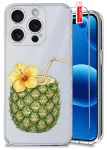 Etui do iPhone 15 Pro przezroczyste różne wzory wakacyjne ze szkłem