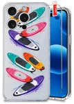 Etui do iPhone 15 Pro Max przezroczyste różne wzory wakacyjne ze szkłem