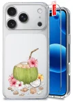 Etui do iPhone 17 Pro Max przezroczyste różne wzory wakacyjne ze szkłem