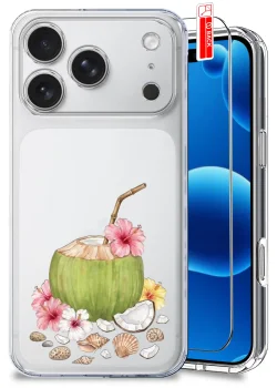 Etui do iPhone 17 Pro Max / 18 Pro Max przezroczyste różne wzory wakacyjne ze szkłem