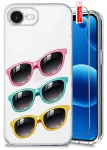 Etui do iPhone 16e / 17e przezroczyste różne wzory wakacyjne ze szkłem
