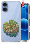 Etui do iPhone 16 przezroczyste różne wzory wakacyjne ze szkłem