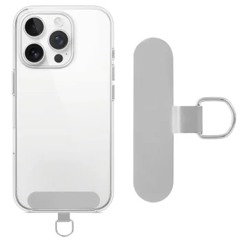 Wkładka do smyczy sznurka na telefon srebrna metalowa