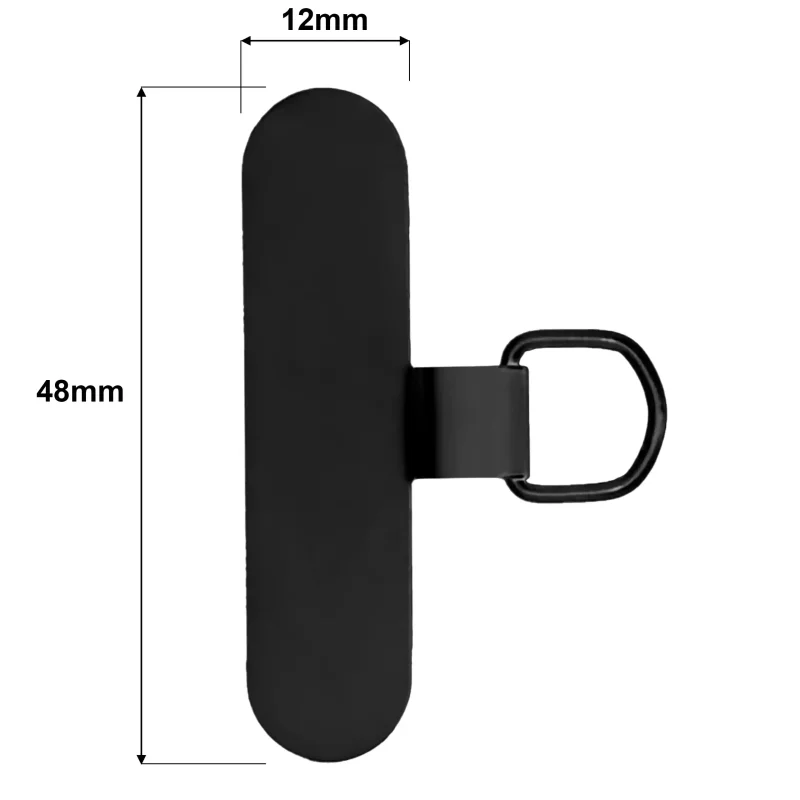 Wymiary czarnej wkładki do smyczy 48 × 12 mm