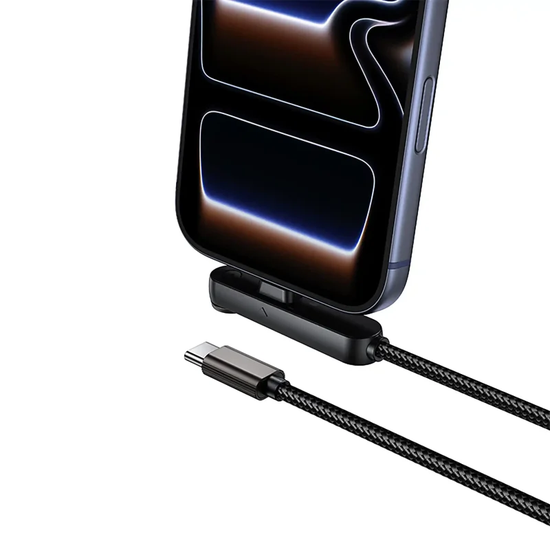 Kabel USB-C Borofone BX125 podczas ładowania telefonu w podstawce