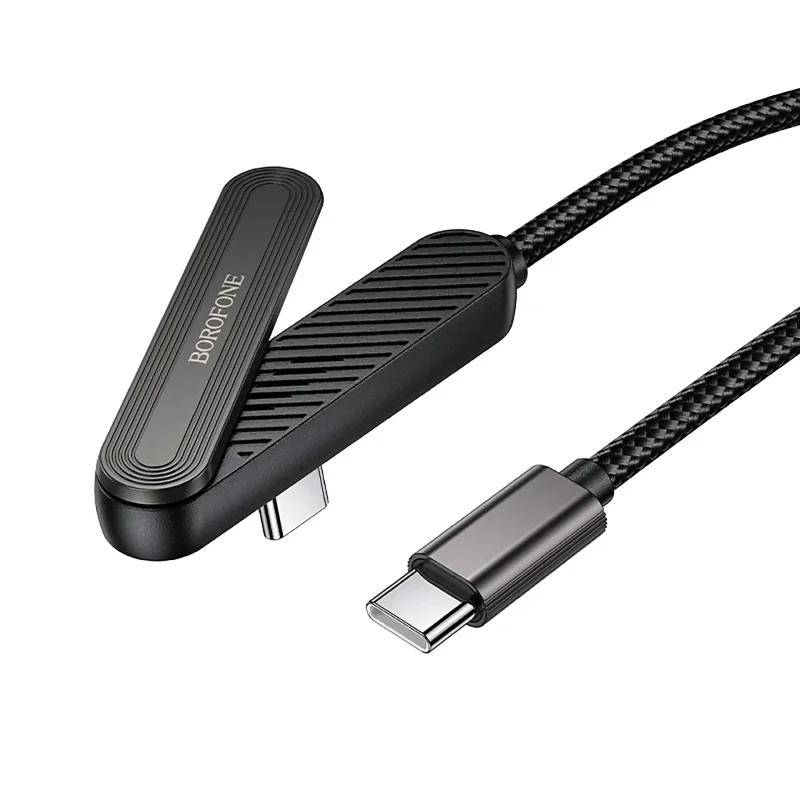 Czarny kabel Borofone BX125 USB-C – USB-C z plecionym przewodem