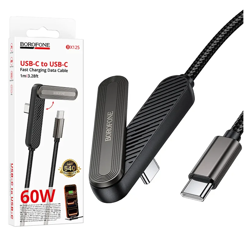 Kabel Borofone BX125 USB-C – USB-C 60 W z opakowaniem