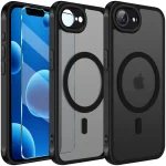 Etui do iPhone 16e / 17e Magsafe Matt czarne ze szkłem