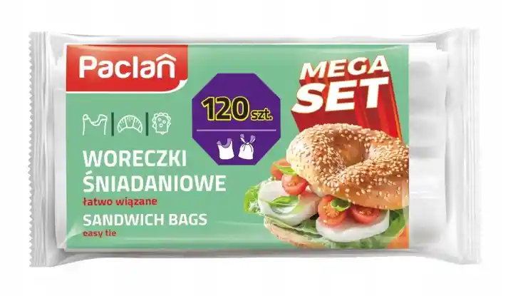 Woreczki śniadaniowe wiązane Paclan 120 sztuk