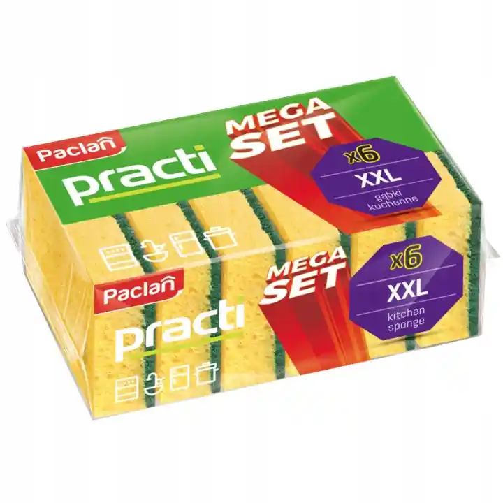 Zmywak kuchenny gąbka do naczyń Paclan Paclan XXL 6 sztuk