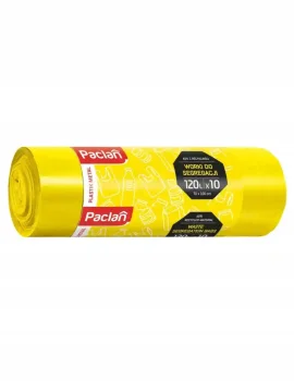 Worki na śmieci do segregacji plastik/metal żółte 120l 10 sztuk Paclan