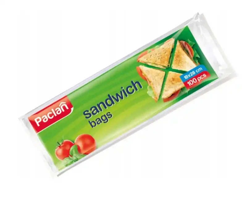 Woreczki śniadaniowe Paclan Sandwich Bags 18 × 28 cm 100 sztuk opakowanie