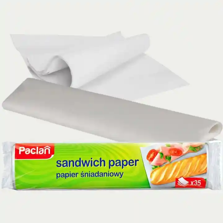 Papier śniadaniowy Paclan 35 arkuszy rozwinięty arkusz i opakowanie