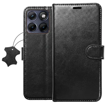 Etui do Motorola Edge 70 Fusion z klapką skórzane czarne