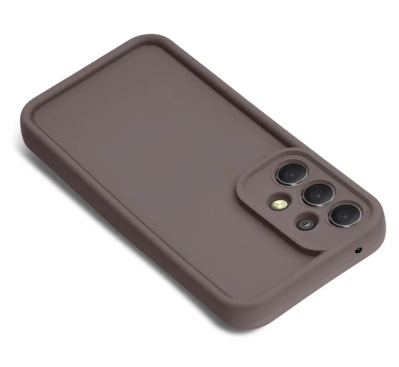 Brązowe etui silikonowe do Samsung Galaxy A52 / A52s 5G z osłoną CAMERA PROTECT