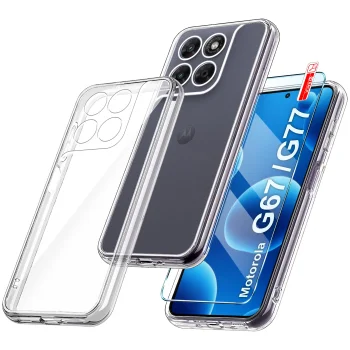 Etui do Motorola Moto G67 / G77 bezbarwne wzmacniane ze szkłem